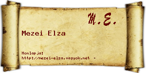 Mezei Elza névjegykártya
